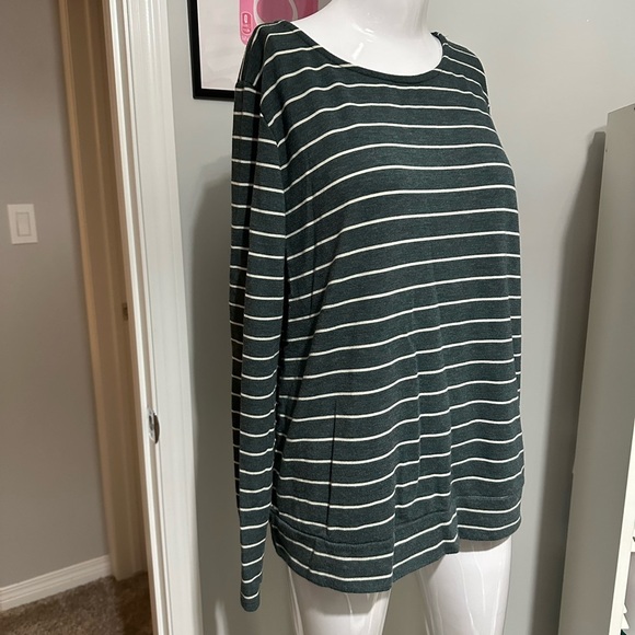 Staccato Dark Green Striped Long Sleeve Top - Picture 1 of 6